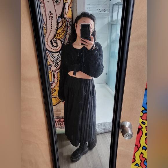 Madewell Elwood Knot Front Top Black Long Sleeve Medium - Picture 10 of 10